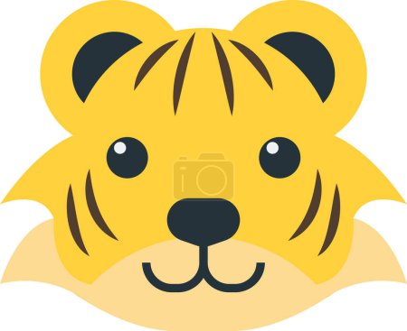 Illustration for Tiger illustration in minimal style isolated on background - Royalty Free Image