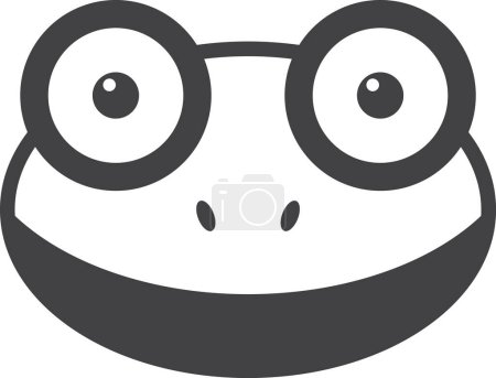 Téléchargez les illustrations : Frog face illustration in minimal style isolated on background - en licence libre de droit