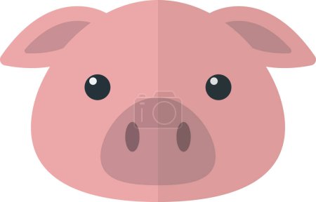 Illustration for Pig face illustration in minimal style isolated on background - Royalty Free Image