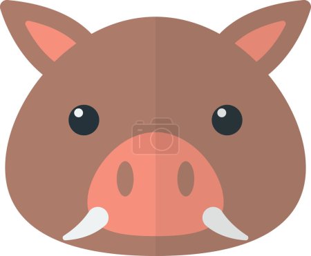 Illustration for Boar face illustration in minimal style isolated on background - Royalty Free Image