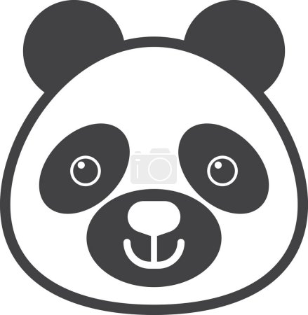 Téléchargez les illustrations : Panda face illustration in minimal style isolated on background - en licence libre de droit