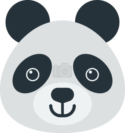 Illustration for Panda face illustration in minimal style isolated on background - Royalty Free Image
