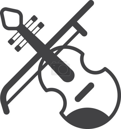 Illustration for Violin illustration in minimal style isolated on background - Royalty Free Image