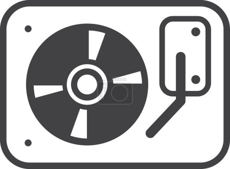 Ilustración de Ilustración del reproductor de discos en un estilo mínimo aislado en segundo plano - Imagen libre de derechos