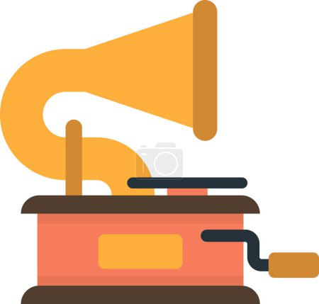 Illustration for Record player illustration in minimal style isolated on background - Royalty Free Image
