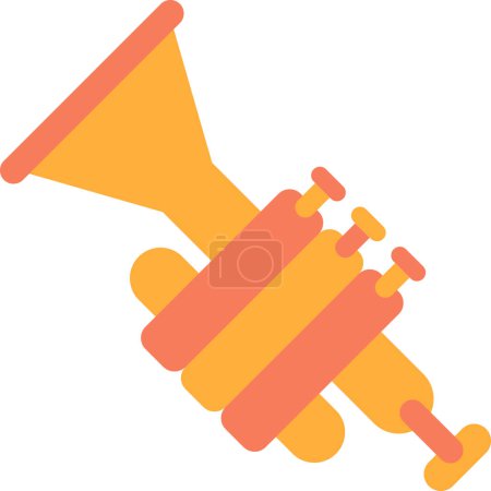 Illustration for Trumpet illustration in minimal style isolated on background - Royalty Free Image