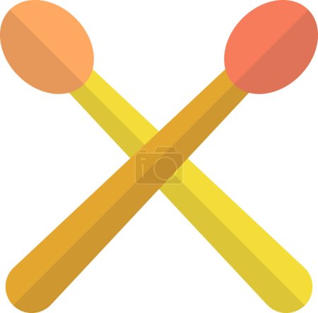 Illustration for Drum sticks illustration in minimal style isolated on background - Royalty Free Image