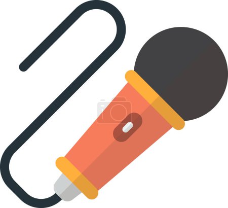 Illustration for Microphone illustration in minimal style isolated on background - Royalty Free Image