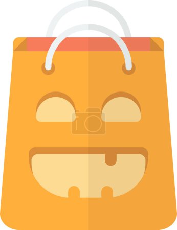 Téléchargez les illustrations : Halloween shopping bags illustration in minimal style isolated on background - en licence libre de droit
