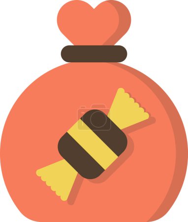Ilustración de Cookie bag illustration in minimal style isolated on background - Imagen libre de derechos