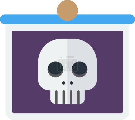 Téléchargez les illustrations : Skull with x ray illustration in minimal style isolated on background - en licence libre de droit