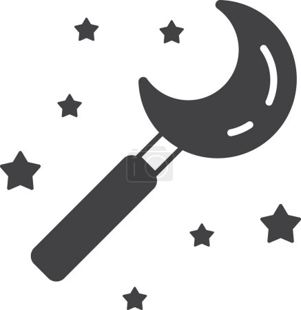 Illustration for Moon wand illustration in minimal style isolated on background - Royalty Free Image