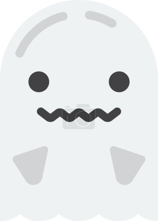 Illustration for Cute ghost and skull illustration in minimal style isolated on background - Royalty Free Image