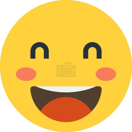 Illustration for Smiley face emoji illustration in minimal style isolated on background - Royalty Free Image
