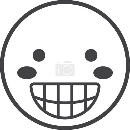 Téléchargez les illustrations : Smiley face emoji illustration in minimal style isolated on background - en licence libre de droit