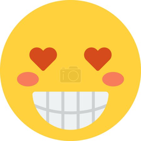 Illustration for Smiley face emoji with heart illustration in minimal style isolated on background - Royalty Free Image