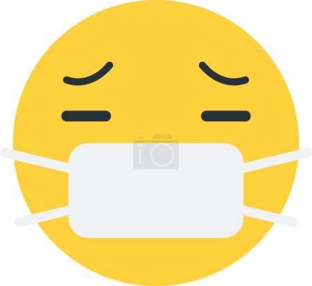 Ilustración de Sick face emoji illustration in minimal style isolated on background - Imagen libre de derechos