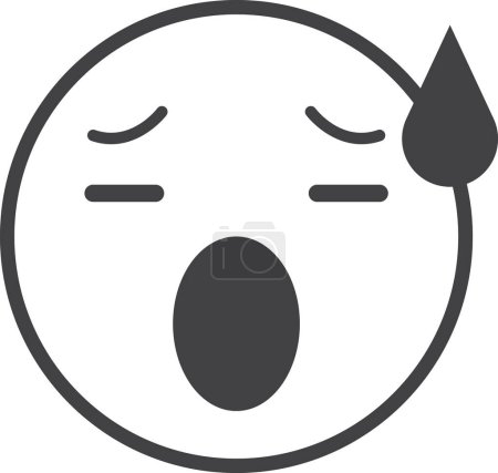 Illustration for Sick face emoji illustration in minimal style isolated on background - Royalty Free Image