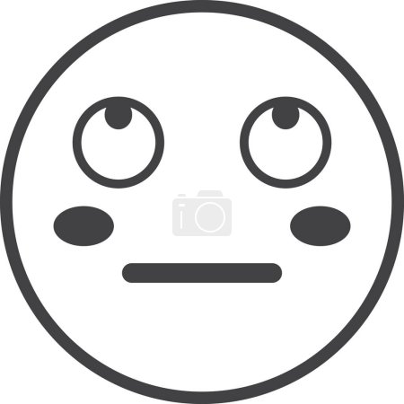 Illustration for Confused face emoji illustration in minimal style isolated on background - Royalty Free Image