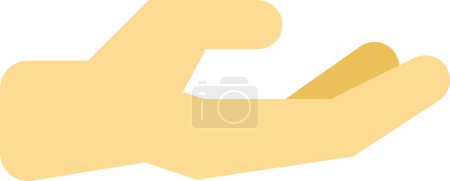 Illustration for Open hand illustration in minimal style isolated on background - Royalty Free Image