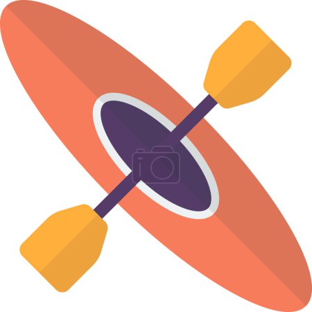 Ilustración de Kayak from above illustration in minimal style isolated on background - Imagen libre de derechos