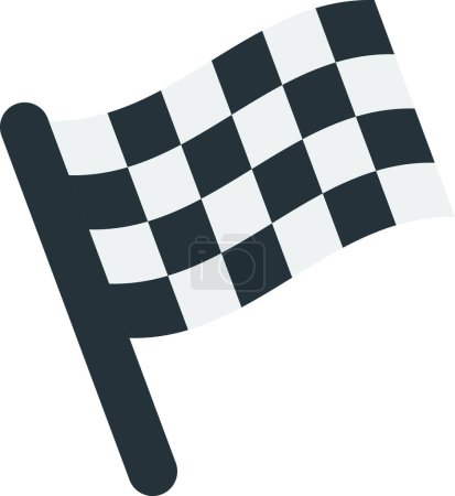 Téléchargez les illustrations : Racing flags illustration in minimal style isolated on background - en licence libre de droit