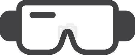 Téléchargez les illustrations : Illustration de lunettes de sécurité dans un style minimal isolé sur fond - en licence libre de droit