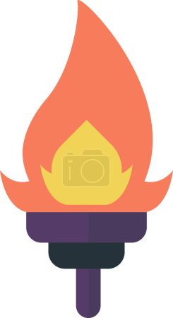 Illustration for Torch flame illustration in minimal style isolated on background - Royalty Free Image