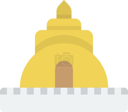 Ilustración de Thai style temple illustration in minimal style isolated on background - Imagen libre de derechos
