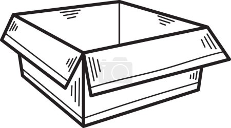 Illustration for Hand Drawn open box illustration in doodle style isolated on background - Royalty Free Image