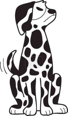 Ilustración de Hand Drawn angry Dalmatian Dog illustration in doodle style isolated on background - Imagen libre de derechos