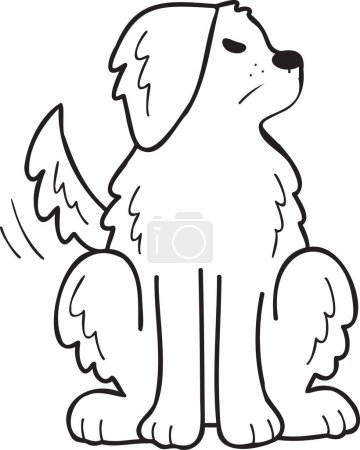 Illustration for Hand Drawn angry Golden retriever Dog illustration in doodle style isolated on background - Royalty Free Image