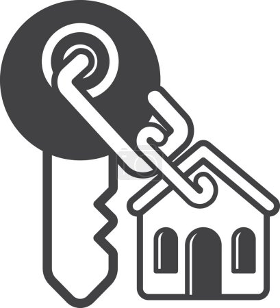 Ilustración de House and keys illustration in minimal style isolated on background - Imagen libre de derechos