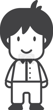 Téléchargez les illustrations : Male waiter character illustration in minimal style isolated on background - en licence libre de droit