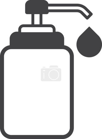 Téléchargez les illustrations : Alcohol spray bottle illustration in minimal style isolated on background - en licence libre de droit
