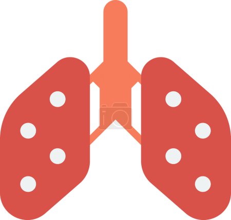 Illustration for Lungs and virus illustration in minimal style isolated on background - Royalty Free Image