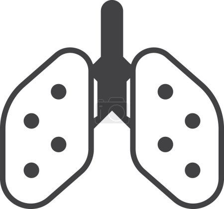Ilustración de Lungs and virus illustration in minimal style isolated on background - Imagen libre de derechos