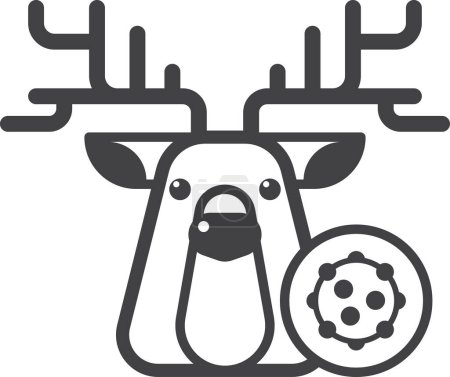Téléchargez les illustrations : Deer and virus illustration in minimal style isolated on background - en licence libre de droit