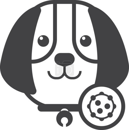 Illustration for Dog with virus illustration in minimal style isolated on background - Royalty Free Image