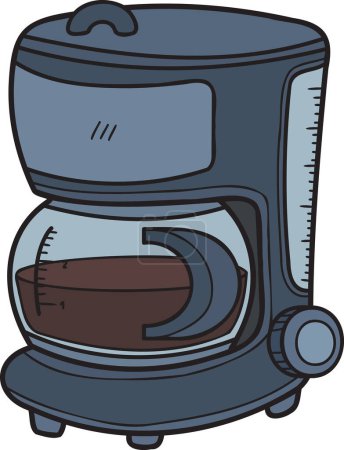Ilustración de Hand Drawn office coffee machine illustration in doodle style isolated on background - Imagen libre de derechos