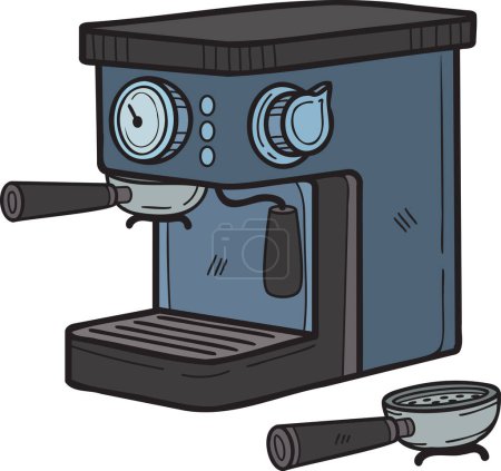 Photo for Hand Drawn Coffee machines for baristas illustration in doodle style isolated on background - Royalty Free Image