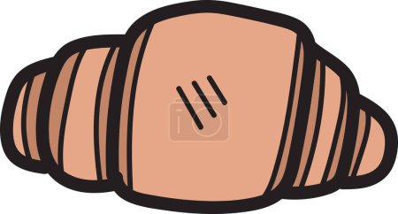 Téléchargez les illustrations : Hand Drawn croissant illustration in doodle style isolated on background - en licence libre de droit