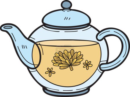 Illustration for Hand Drawn english style teapot illustration in doodle style isolated on background - Royalty Free Image
