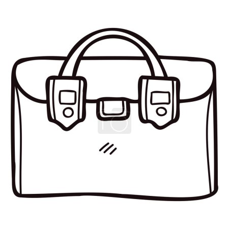 Illustration for Hand Drawn cute business bag in doodle style isolated on background - Royalty Free Image