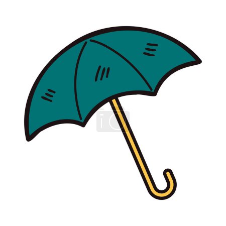 Illustration for Hand Drawn cute umbrella in doodle style isolated on background - Royalty Free Image