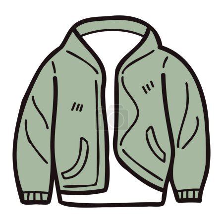 Illustration for Hand Drawn cute jackets for men in doodle style isolated on background - Royalty Free Image
