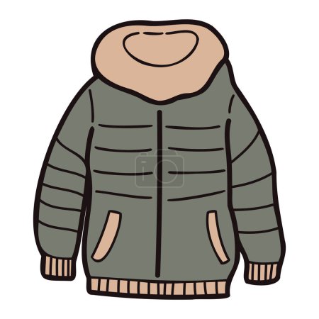 Illustration for Hand Drawn cute jackets for men in doodle style isolated on background - Royalty Free Image