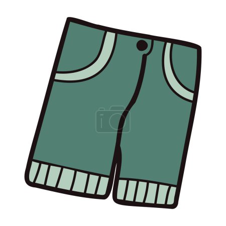 Illustration for Hand Drawn shorts for men in doodle style isolated on background - Royalty Free Image