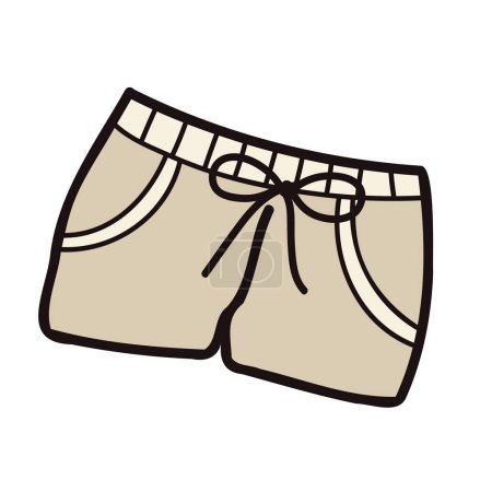 Illustration for Hand Drawn shorts for men in doodle style isolated on background - Royalty Free Image