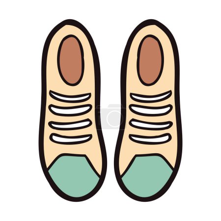 Ilustración de Zapatillas de deporte lindo dibujado a mano en estilo doodle aislado en el fondo - Imagen libre de derechos